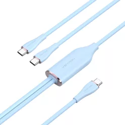 Vention USB 2.0 C to 2xUSB C Cable 1,5m Blue