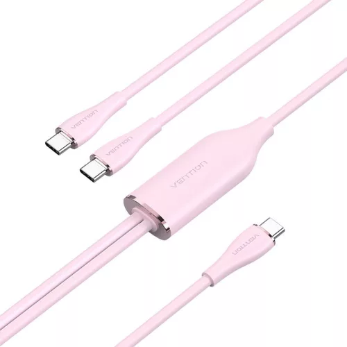 Vention USB 2.0 C to 2xUSB C Cable 1,5m Pink
