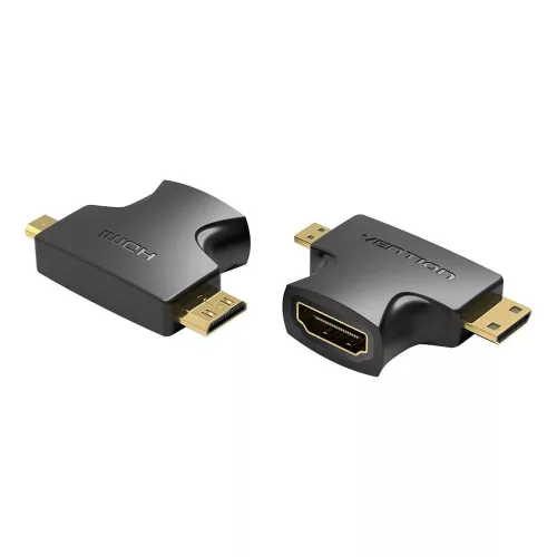 Vention AGFB0 2in1 HDMI and MiniHDMI/MircoHDMI Adapter Black