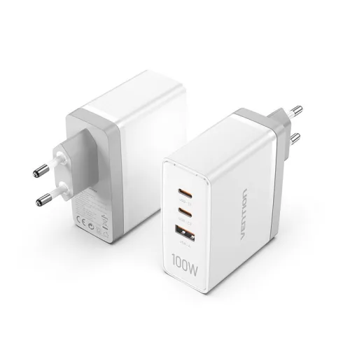 Vention 3-Port USB-C Charger White