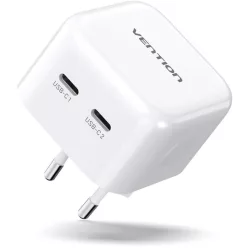 Vention 2-Port USB-C Charger White