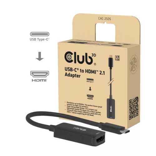 Club3D CAC-2505 USB-C to HDMI 2.1 Adapter 8K60Hz Black