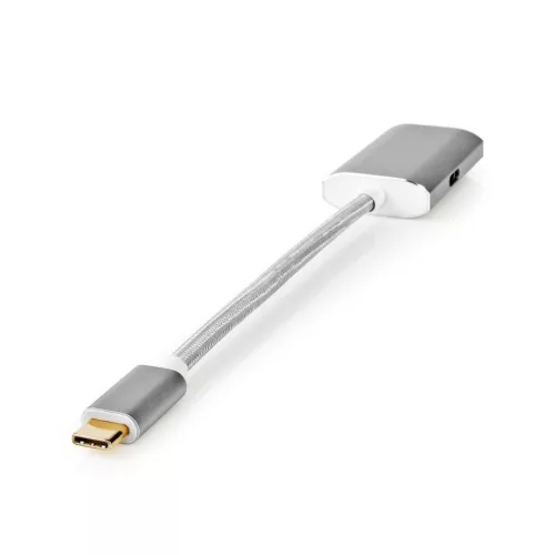 Nedis USB 3.2 Gen 1 USB-C Male - DisplayPort Female USB-C Female 4K60Hz Power delivery 0,20m Grey
