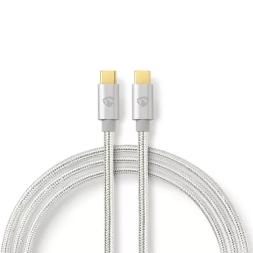 Nedis USB 3.2 Gen 1 USB-C Male - USB-C Male 60W 4K60Hz 5 Gbps Gold Plated 1m Silver
