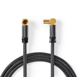   Nedis IEC (Coax) Male - IEC (Coax) Female Cable 5m Gun Metal Grey