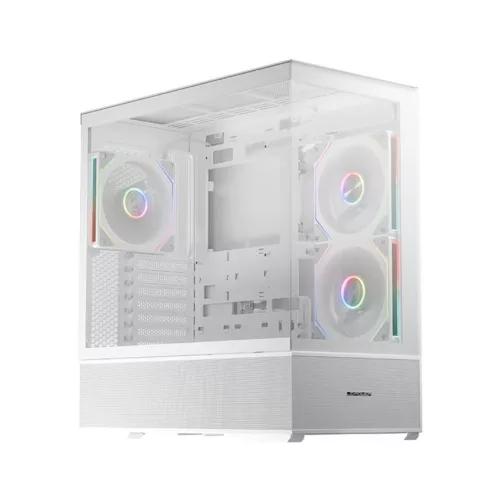 LC Power Gaming 812W Quartz Vision Tempered Glass White