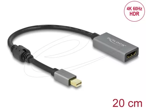 DeLock Active mini DisplayPort 1.4 to HDMI Adapter 4K 60 Hz Black