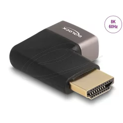   DeLock HDMI male to female 90° right angled 8K60Hz adapter Grey Metal