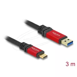   DeLock USB 10 Gbps USB Type-A male to USB Type-C male cable 3m Red Metal