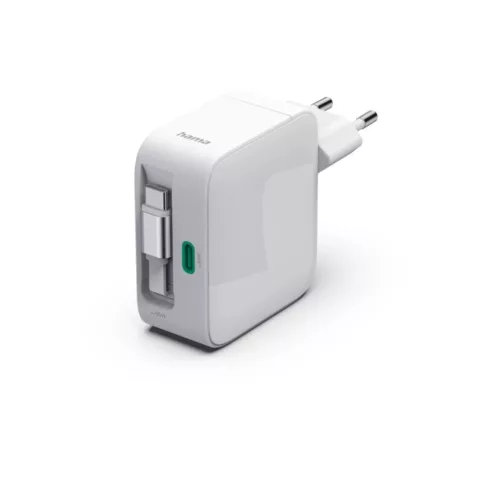Hama Fast Charger GaN 2xUSB-C PD 65W White
