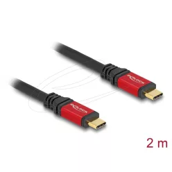 DeLock USB 2.0 Cable USB Type-C male to male 2m Red Metal