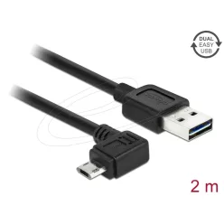   DeLock EASY-USB 2.0 Type-A male > EASY-USB 2.0 Type Micro-B male angled left/right 2m Black