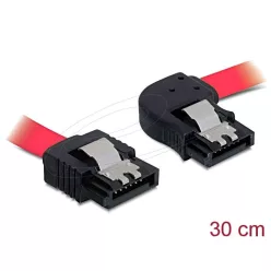 DeLock SATA 3 Gb/s Cable straight to right angled 30cm Red