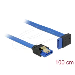 DeLock SATA 3 Gb/s Cable straight to right angled 100cm Blue