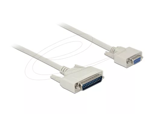 DeLock Serial Cable D-Sub 25 male to D-Sub 9 female 1m White