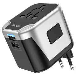 Hoco AC5 World Wall Charger Universal Adapter Grey