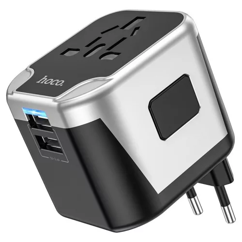 Hoco AC5 World Wall Charger Universal Adapter Grey
