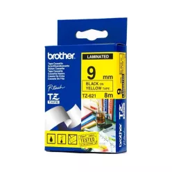   Brother TZE-621 laminált P-touch szalag (9mm) Black on Yellow - 8m