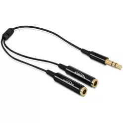   DeLock Cable audio splitter stereo jack male 3.5mm 3 pin > 2 x stereo jack female 3.5mm 3 pin 25cm