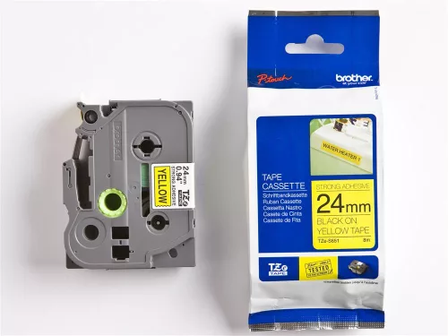 Brother TZE-S651 laminált P-touch szalag (24mm) Black on Yellow - 8m