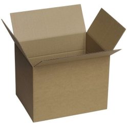   Hullámkarton doboz P4, tetőfenék lapolt 3 rétegű, B hullám, 300x260x210mm 140mm-nél bígelt, nyomtatott