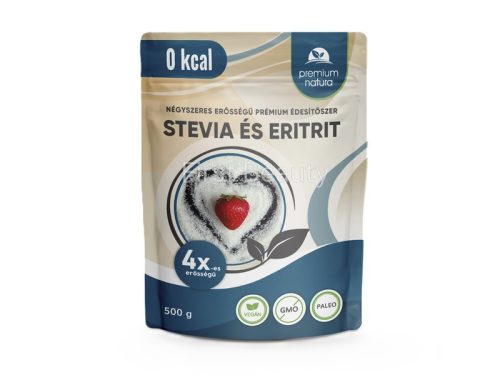 PREMIUM NATURA NÉGYSZERES ERŐSSÉGŰ ÉDESÍTŐSZER-STEVIA ÉS ERITRIT 500G