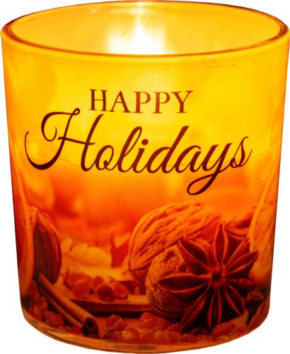 Illatmécses üvegpohárban róma happy holidays 1db