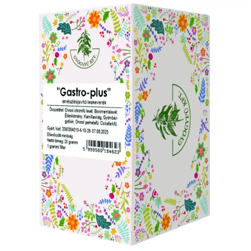 Gyógyfű gastro-plus emésztéstjavító teakeverék filteres 20x1g 20 g