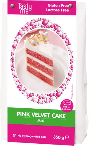Tasty Me glutén- és laktózmentes rózsaszín bársonytorta mix 350 g