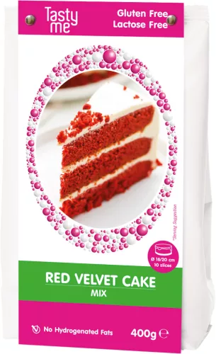 Tasty Me glutén- és laktózmentes vörös bársonytorta mix 400 g