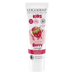   Logodent bio happy kids fluoridmentes gyermek foggél eper kivonattal 75 ml