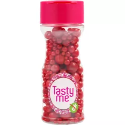   Tasty Me gluténmentes cukorgyöngy tortadekor mix piros 70 g