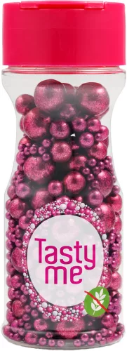 Tasty Me gluténmentes metallic pearls tortadekor mix fukszia 75 g