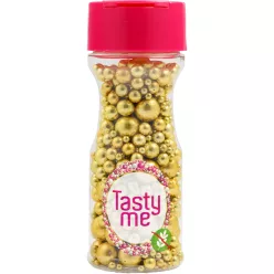   Tasty Me gluténmentes metallic pearls tortadekor mix vintage arany 75 g