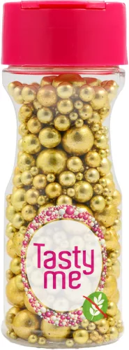 Tasty Me gluténmentes metallic pearls tortadekor mix vintage arany 75 g