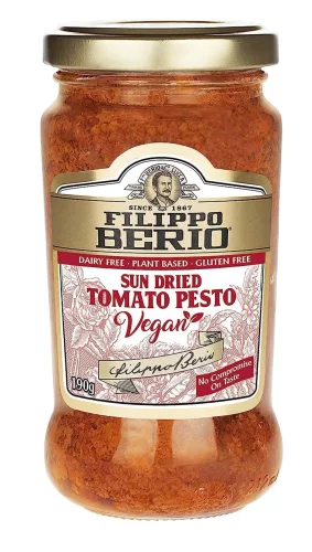 Filippo Berio vegán pesto  szárított paradicsommal 190 g