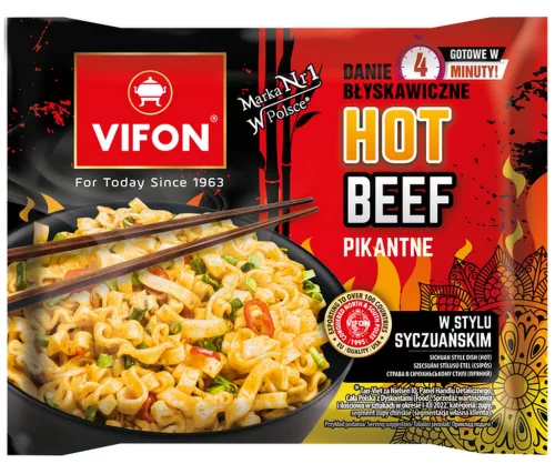 Vifon hot beef szecsuáni instant búzatésztás étel (csípős) 90 g