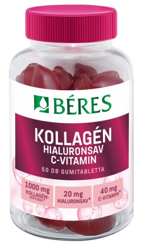 Béres kollagén, hialuronsav, c-vitamin cukormentes gumitabletta 50 db