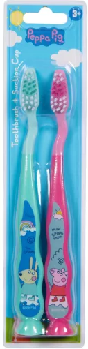 Peppa Malac gyermek fogkefe 2 db-os tapadókoronggal 2 db