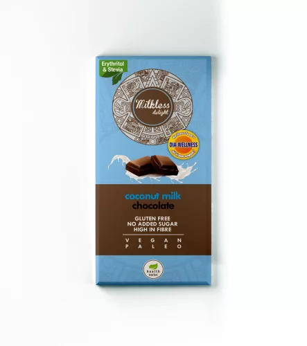 Dia-Wellness - Health Market Milkless Delight Kókusztejes csokoládé 80g