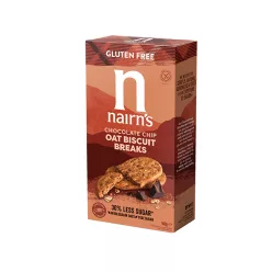   Nairns gluténmentes teljeskiőrlésű 56% rostdús zabkeksz csoki chips 160 g