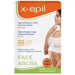   X-Epil használatrakész hipoallergén gélgyantacsíkok arcra 12 db