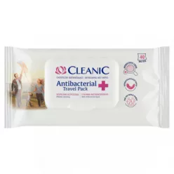  Cleanic antibakteriális nedvesített frissítő törlőkendő családi kiszerelés 40 db