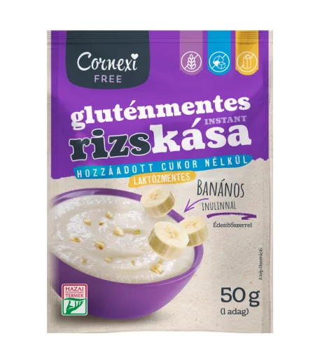 Cornexi gluténmentes rizskása banános hozzáadott cukor nélkül, édesítőszerekkel 50 g