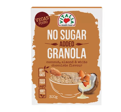Vitalia granola hozzáadott cukor nélkül fehércsokis kókuszos mandulás 300 g