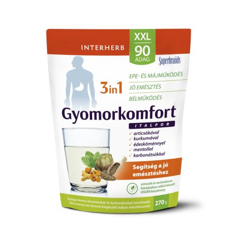 Interherb xxl 90 adag gyomorkomfort 3in1 borsmenta ízű  italpor 270 g
