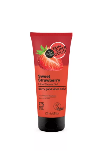Skin Super Good “sweet strawberry” ragyogásfokozó tusfürdő gél 200 ml