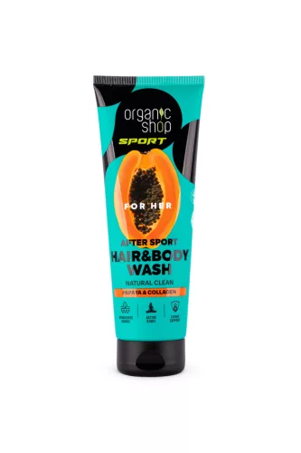 Organic Shop sportolás utáni sampon és tusfürdő papayával és kollagénnel 200 ml