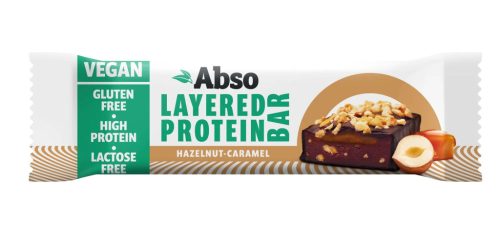 Absorice layered protein bar hazelnut-caramel étcsokoládés réteges fehérjeszelet 50 g