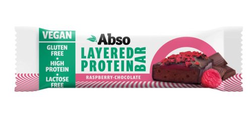 Absorice layered protein bar málnás-csokoládés ízű vegán fehérjeszelet 50 g